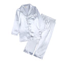 2Pcs Red Satin Pyjamas Kids Sets Boys Girls Solid Silk Children's Pajamas Clothes Toddler Lounge Pjs 2-12T Baby Clothing