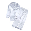 2Pcs Red Satin Pyjamas Kids Sets Boys Girls Solid Silk Children's Pajamas Clothes Toddler Lounge Pjs 2-12T Baby Clothing