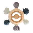 1PC Wooden Baby Rattles Toy Rotating Animal Shaped Matching Blocks Toy Baby Exercise Coordination Puzzle Montessori Toy Kid Gift