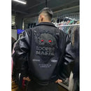 European and American Fashion Letter Embroidered Jackets Unisex Couple Contrasting Color Y2K Hip Hop Loose Leather Jackets Men