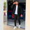 2023 AliExpress Amazon cross-border Spring and Fall zipper pocket lapel trend jacket pants men's sports street suit
