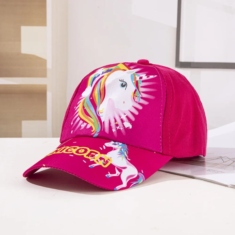 Unicorn Peaked Caps For Kids Cheap Children Boy Outdoor Baseball Cap Girls Cartoon Sport Hat For Kids Child 2-8 Years