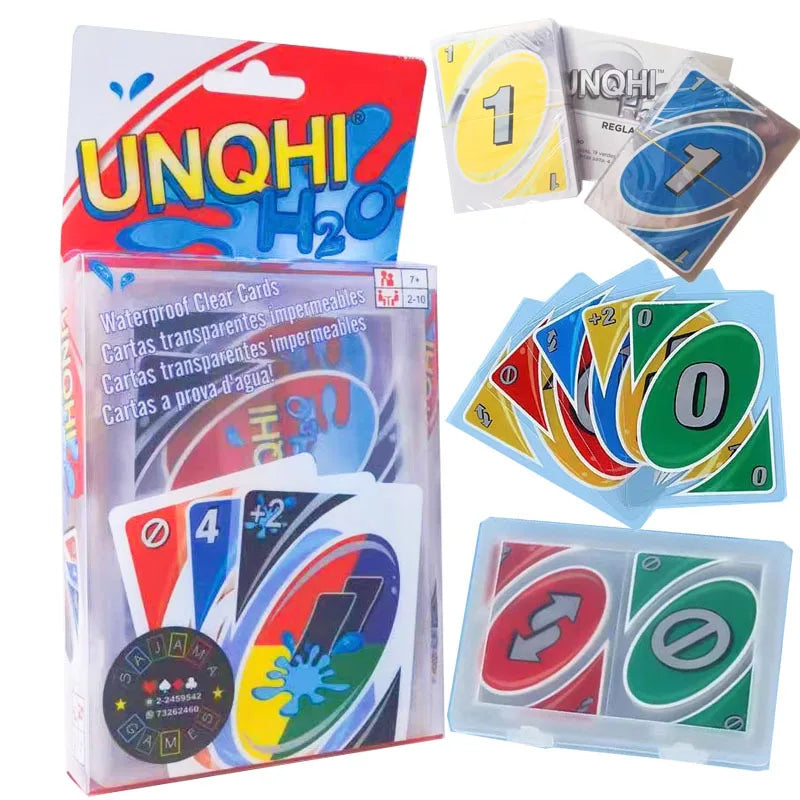 2025 Waterproof and Crush Resistant PVC Transparent UNO Card Game - Great for Family Parties and Outdoor Entertainment