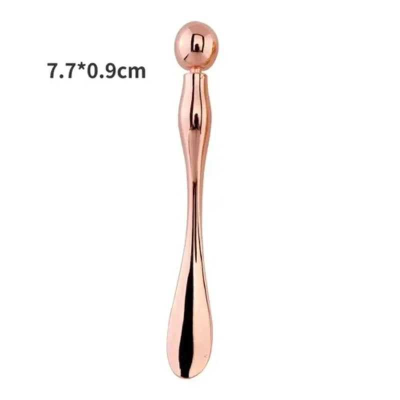 Face Lift Eye Massager Natural Jade Stone Steel Ball Beauty Tools Eye Cream Divided Scoop Massage Roller Silicone Makeup Stick