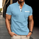 Men's Fashion Casual Solid Color Short sleeved POLO Shirt Summer Breathable Comfortable Men's Luxury Top