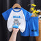 Summer Children Boys' Short Sleeved Suit Cartoon Hello Bear Print Cotton Short Sleeved Top Shorts 2pcs Set Boy Kids Pyjamas Suit