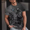 Vintage Men's T-Shirt 3D Biker Print Short-Sleeved T-Shirt Breathable Round Neck Tops Summer Men's Large Street Casual Clothing