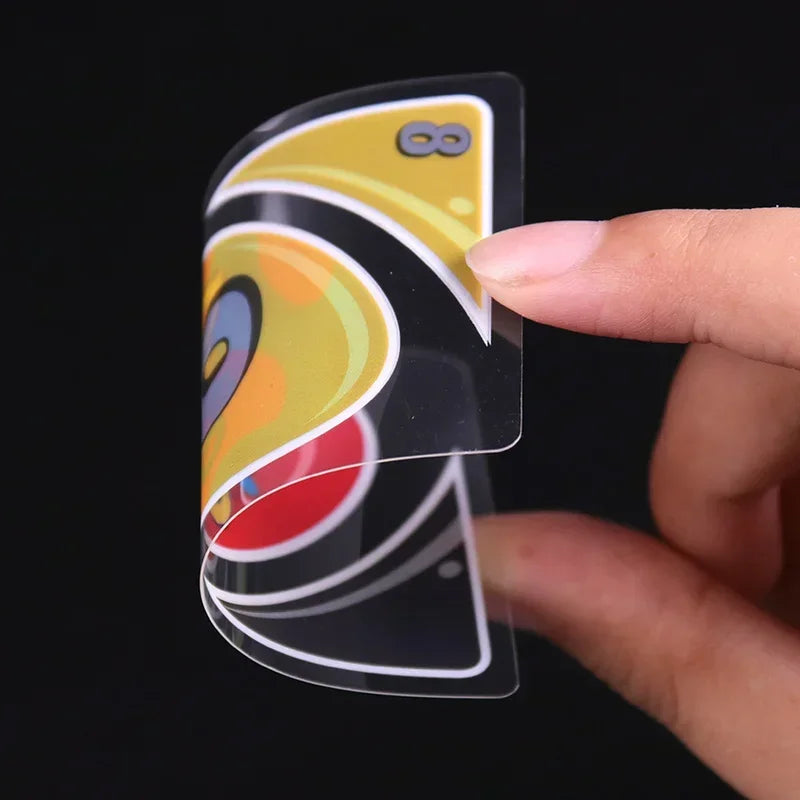 2025 Waterproof and Crush Resistant PVC Transparent UNO Card Game - Great for Family Parties and Outdoor Entertainment