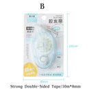 Journamm 10m*8mm Strong Double Sided Adhesive Glue Tape DIY Scrapbooking Office Stationery Supplies High Viscosity Roller Tape