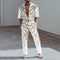 2023 Fashion Print Two Piece Set Men Lapel Button Short Sleeve Shirt And Straight Pants Suit Men Summer Casual Clothes