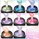 MEET ACROSS 8ml Aurora Extension Nail Gel Polish Glitter Sparkling Nail Art Semi Permanent Building Gel For Nails Manicure