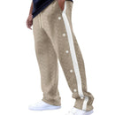 2024Spring and Autumn New Men's Trousers Texture Jacquard Single-Breasted Side Stripe Loose plus Size Casual Pants Sweatpants