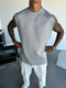 2025 Men's casual sleeveless crewneck suit, summer fashion all-match wide-leg pants trend sports street T-shirt two-piece set