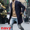 2023 Autumn/Winter New Solid Color Men's Mid length Woolen Coat Slim Fit Large Single breasted Windbreaker