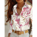 Women's Fashionable New Long-Sleeved Shirt 3d Stripe Print Single-Breasted Shirt Tops Autumn Comfortable Button Shirts Plus Size