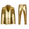Men's Suit Sets Chic Shiny Gold 2 Pieces Suits Blazer+Pants Sets Stage Perform Clothes Party Nightclub Dancer Costume Sets Men
