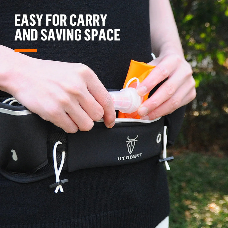 UTOBEST UTR203 250ml 500ml Soft Flask Folding Collapsible TPU Water Bottle for Running Hydration Pack Vest