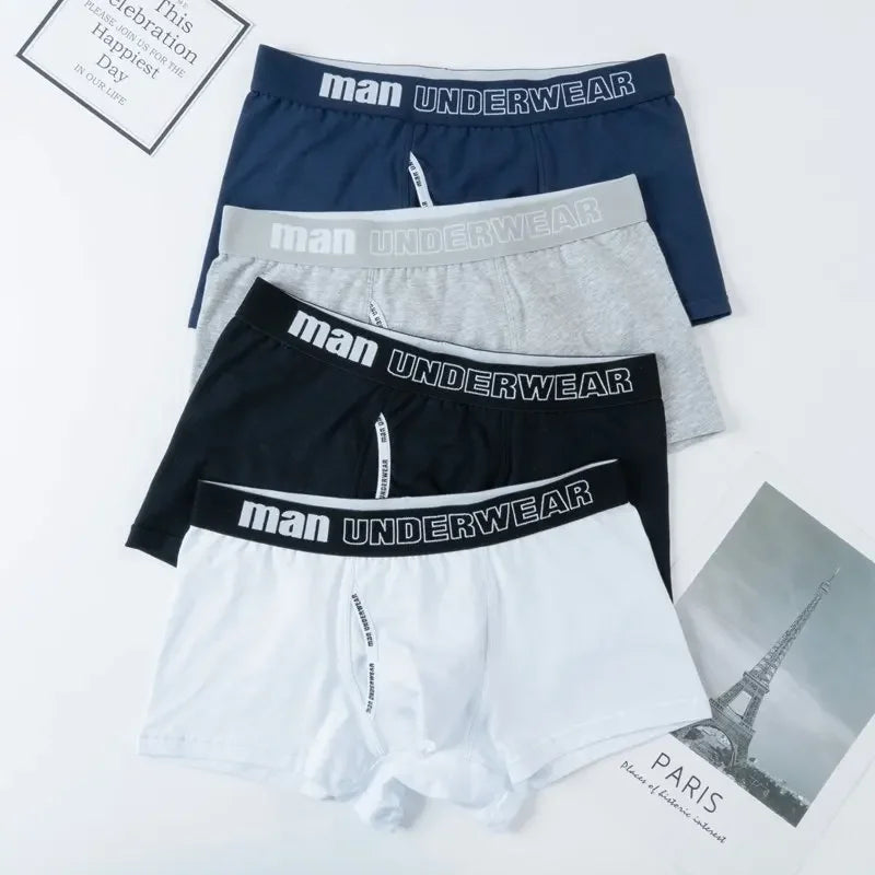 New Loose Boxer Briefs for Men Popular Elastic Comfortable Breathable Letter Printed Men's Dedicated Side Opening Underpanties