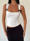 Y2K Women'S Bow Tie-Up Tank Tops Wide Shoulder Straps Bandage Camisole Sexy Low Cut Crop Tops Female Vest Tops