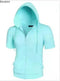 New 2025 Men's Casual Sweatshirts Short Sleeve Hoodies Jacket Solid Slim Zip Man Sport Tops Comfotable Outdoor Clothes for Men