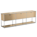 USM Haller Storage Cabinet Sideboard Haller Living Room Bedroom Stainless Steel Metal Board Modular Storage Shelf-No Keys