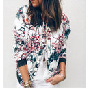 Women Floral Jackets Spring Summer Long Sleeve Zipper Print Bomber Jacket Casual Pocket Slim Female Fashion Outwears