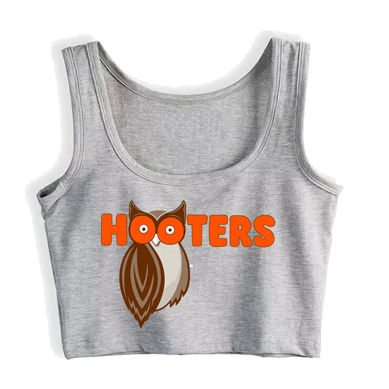 Spoon And Fork Cliparts Hooters Graphics Sexy Slim Fit Crop Top Women's Funny Naughty Training Tank Tops Fashion Sports Camisole
