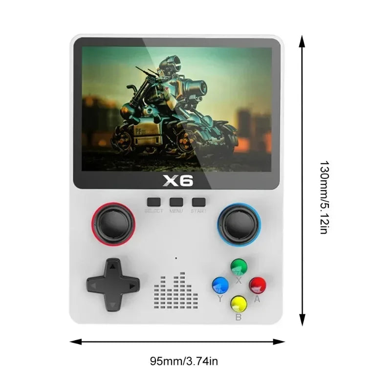 X6 Game Console Retro Video Game Console 3.5/4'' IPS Screen Portable Handheld Game Player 10000+ Classic Games Children Gifts