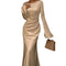 New Autumn Elegant Solid  Dress Women Flare Sleeve Slim Mermaid Spring New French Vintage Wedding Party 2024