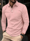 Classic men's simple solid color lapel POLO shirts Spring autumn business leisure outdoor travel friends party long sleeve tops
