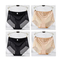 4pcs Sexy Lace Panties Women's Underpants Large Size Mid-Rise Waist Briefs Breathable Lift buttocks Female Underwear