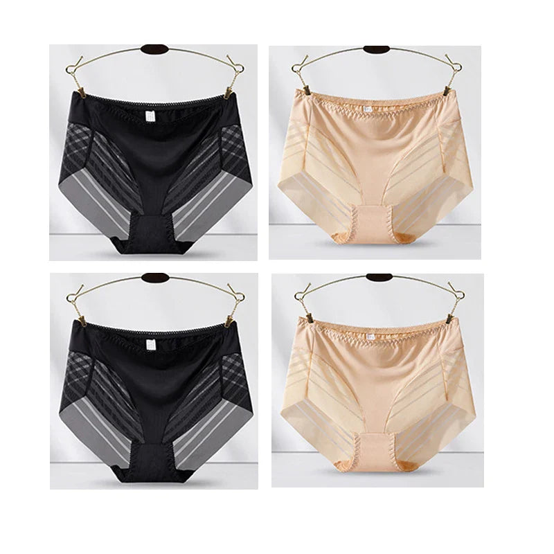 4pcs Sexy Lace Panties Women's Underpants Large Size Mid-Rise Waist Briefs Breathable Lift buttocks Female Underwear
