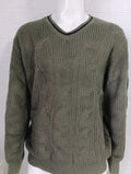 New2025 Men's Winter Knitted Sweater V-Neck Knitted Pullovers Club Party Solid Slim Warm Knitwear Sweaters  Male Streetwear Tops