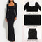 Mia Muse Women's Dresses Winter Simple Elegant Plain Long Sleeve Sweetheart Neck Long Wrap Party Dresses