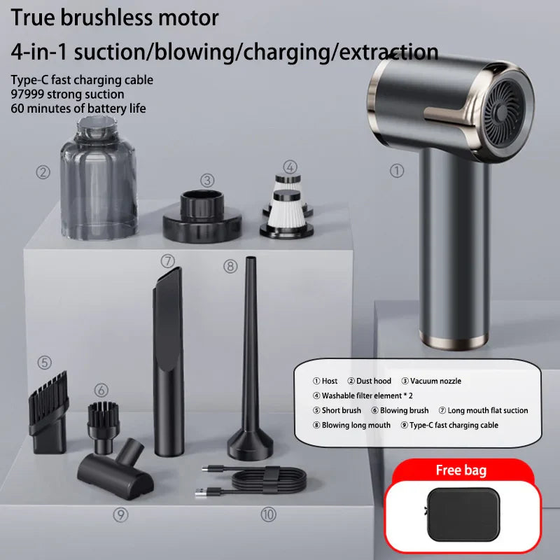 Xiaomi MIJIA 2990000pa 4 in 1 Car Vacuum Cleaner Powerful Handheld Clean Machine Wireless Portable Vacuum Clean Home Appliance