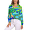 Bright Flower Power Blouse Retro Hippy Flowers Trendy Printed Blouses Female Long Sleeve Casual Shirts Spring Oversized Clothing