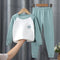 Children's velvet warm suit, autumn clothes and pants for big children, underwear for boys and girls, home clothes for babies Un