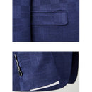 Blue Men's Plaid Blazer Jacket and Vest with Pants, Gray & Burgundy Available, Asian Size Mens Three Piece Set