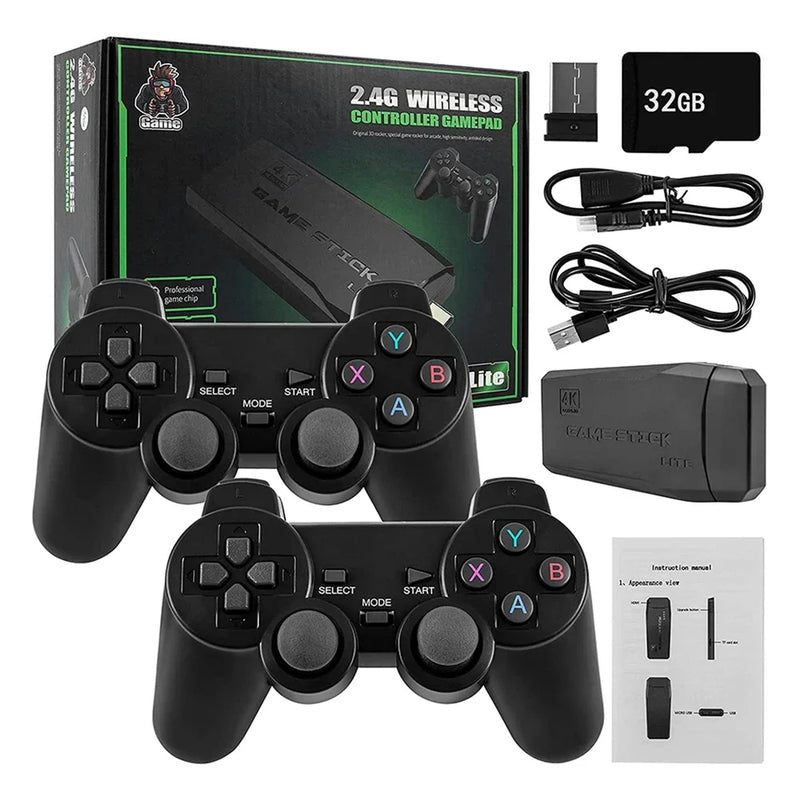 4K HD Wireless Controllers 40000+ Games 2.4G Arcade Console Support TF Card Expansion TV Mini Game Console Max 256GB for PS1