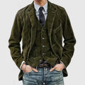 2025 Autumn Winter Men's Coat Jackets Corduroy Casual Suits With Shoulder Pads Fashion Lapel Long-Sleeved Solid Jacket Models
