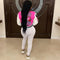Letter Print Color Patchwork Woolen Varsity Jacket Women Long Sleeve Single Breasted Short Baseball Coat Casual Sporty Outwear