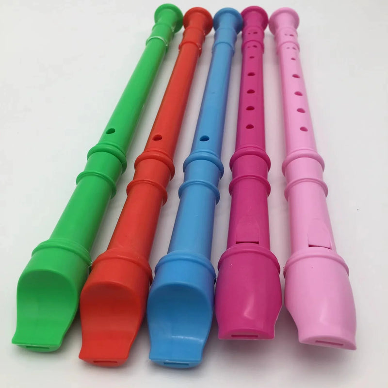 8 Holes Plastic Flute G Key Colourful Woodwind Instrument Random Color For Beginner Music Lesson Children Toy With Clean Stick