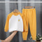 Children's velvet warm suit, autumn clothes and pants for big children, underwear for boys and girls, home clothes for babies Un