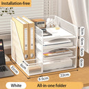 Office desktop file rack metal bookstand Multi-function integrated storage rack Office supplies folder storage box Multi-layer