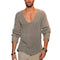 Oversized Loose Knitted Thin Sweaters for Men Fashion V-neck Long Sleeved Casual Knit Pullover Tops Men's Versatile Sweater Tops