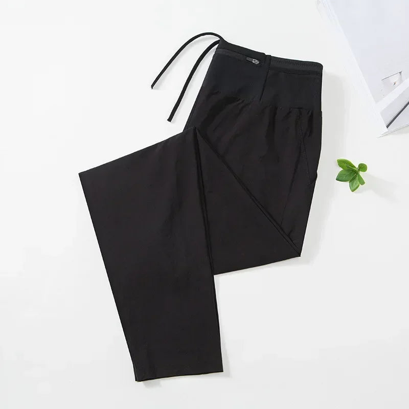Trail Marathon Running Pants Men Loose Sweatpants Sports Joggers Fitness Quick Dry Sportswear Training Trousers Waist Bag Pocket