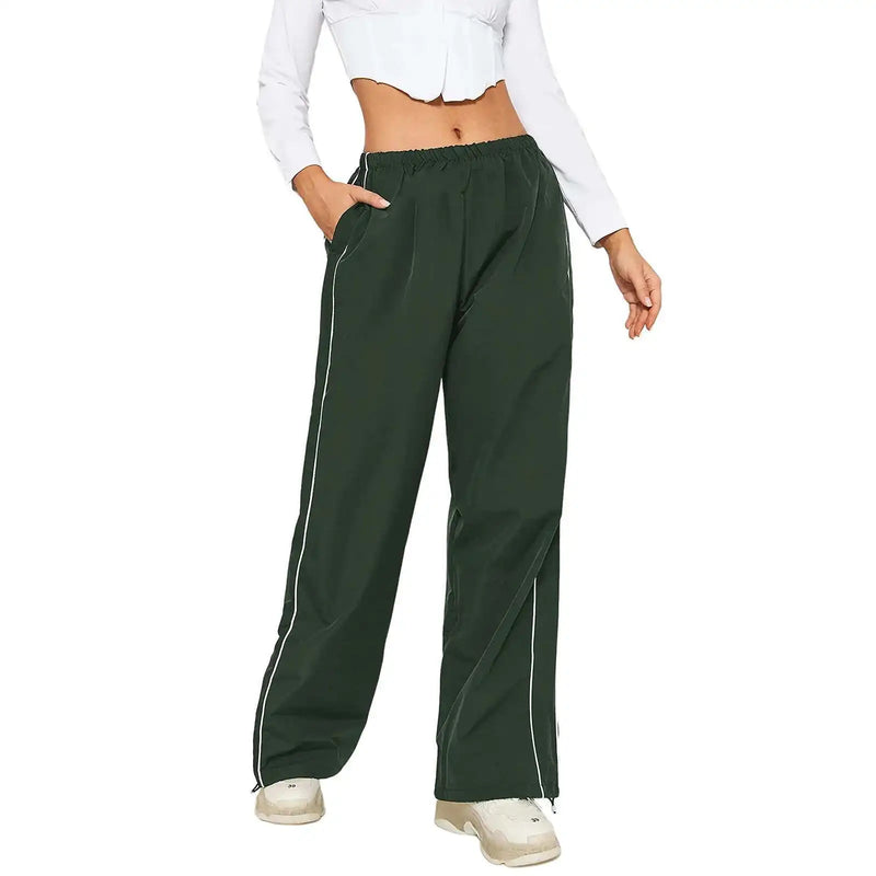 Y2K Baggy Cargo For Women Drawstring Elastic Low Waist Parachute Sweatpants Loose Hippie Pants Trousers