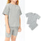 2024 Teenage Girls Summer Sport Outfits Solid Cotton Breathable Kids Clothes Children Korean Lounge Tracksuit Kids Sport Suit