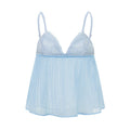 Women y2k Fairy Pleated Mesh Sheer Camisole Mini Bowknot Front Spaghetti Strap V-Neck Lace Cropped Tops Clubwear Streetwear