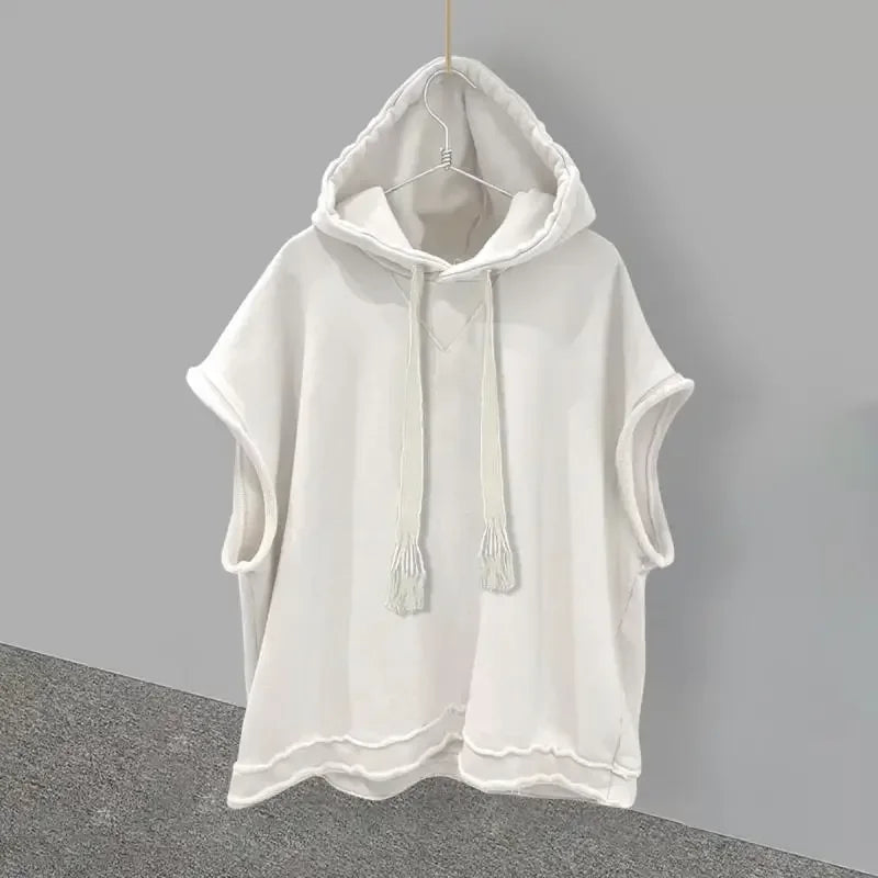 2023 Spring New Fashion T-shirt Suit Men's All-match Hooded Men's Vest Shoulder Vest All-match Boutique Clothing Simple Style